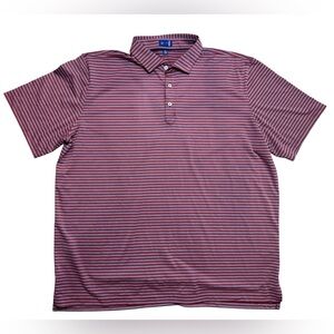 Stitch Men's Barton Maroon Striped Polo Shirt, XXL